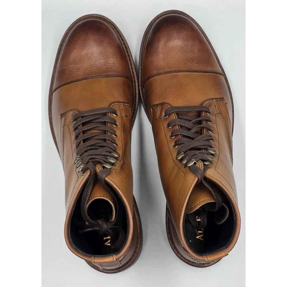 Allen Edmonds Landon Cap Toe Leather Boots Men's 8.5D Walnut USA 3739